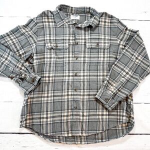 Old Navy Men's Casual Gray Plaid Shirt